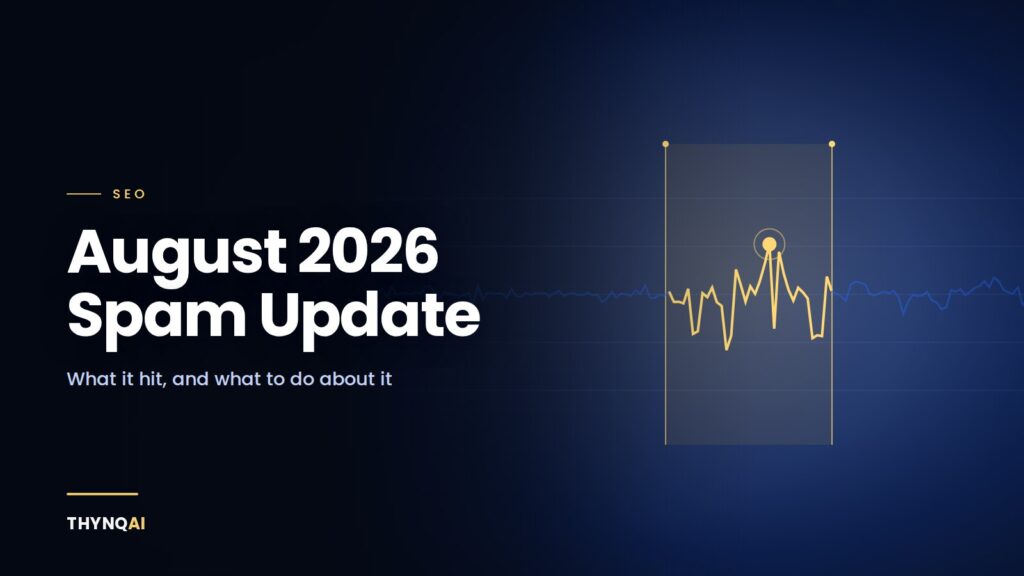 A SERP volatility waveform with the 18–21 August rollout window marked in gold