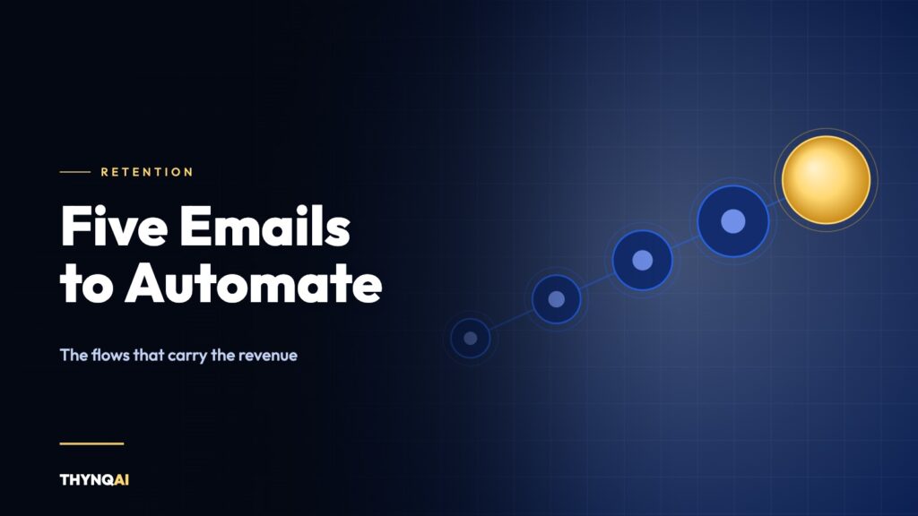Five ascending nodes connected in sequence, illustrating a lifecycle email flow